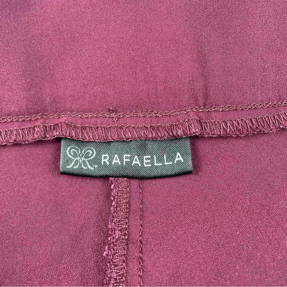 Rafaella Slim Ankle Trouser Pants Women’s 16 Burgundy Stretch Pull on Career - Picture 7 of 10